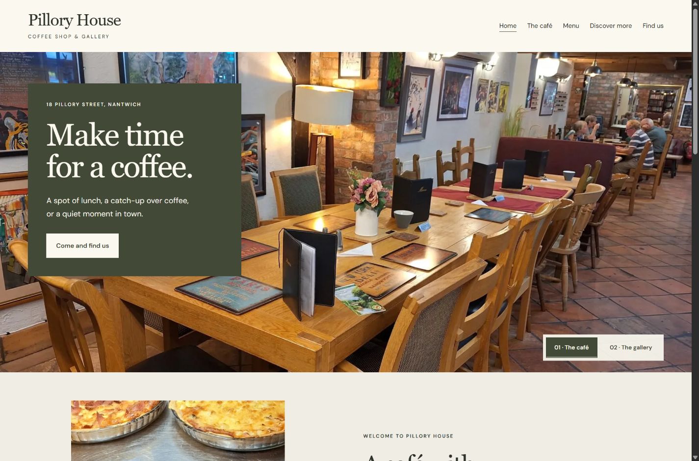 Client example website design